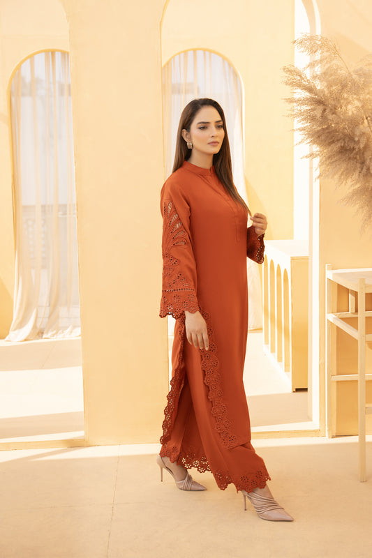 2pc dhanak chikankari suit