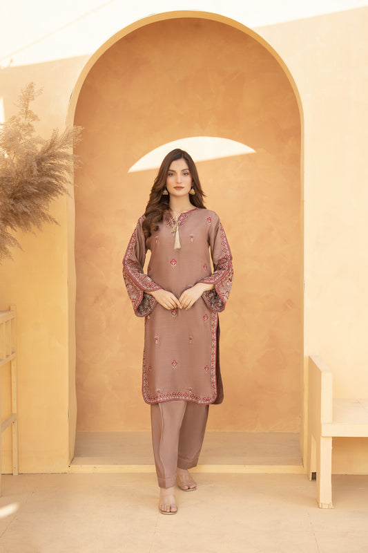2Pc - Embroidered viscose Dress