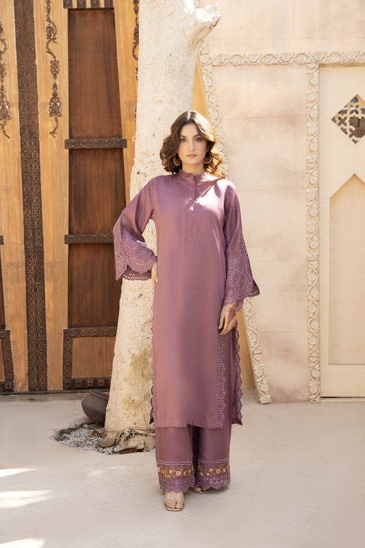 Lilac pret co-oord | embroidered set