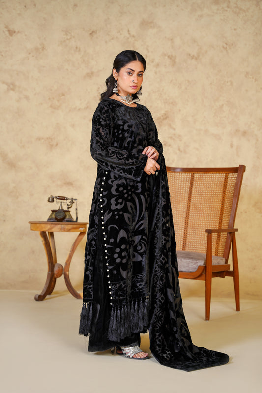 3pc Midnight Noir Designing Velvet Suit