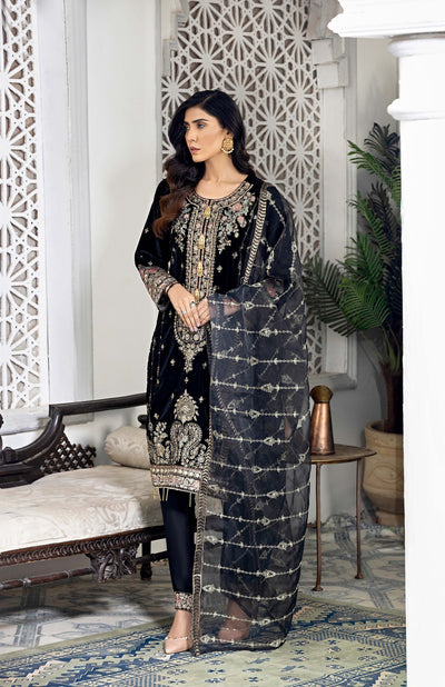 Purtashish-3pc fancy velvet  suit (Pret)