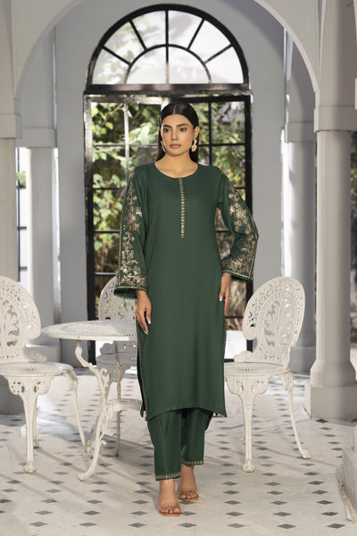 Solid Co-ord green | embroidered Co-ord suit