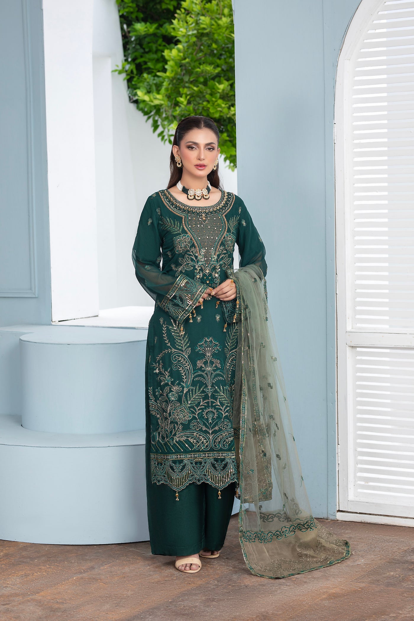 Maybell 3Pc - Embroidered CHIFFION Dress