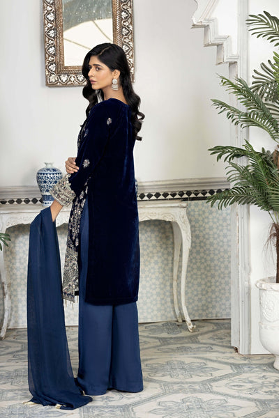 Embroidered -3pc fancy velvet  suit (Pret)