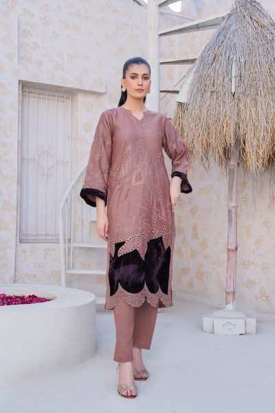 Mauve  2Pc - linen pret  Dress