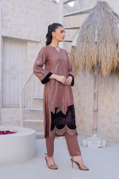 Mauve  2Pc - linen pret  Dress