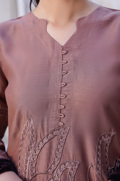 Mauve  2Pc - linen pret  Dress