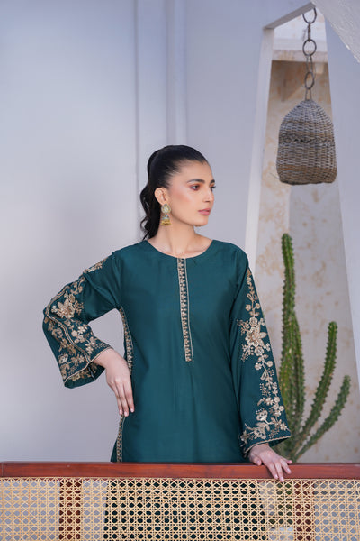 Teal Co-ord  embroidered set