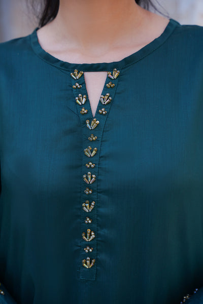 green  co-oord | embroidered chikankari  set