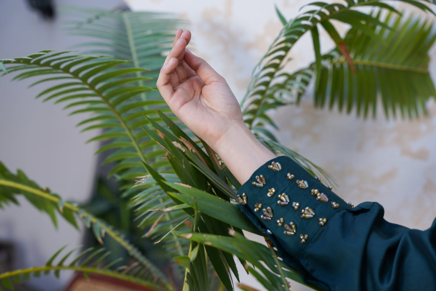 green  co-oord | embroidered chikankari  set