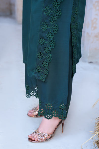 green  co-oord | embroidered chikankari  set