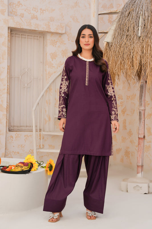 Royal Ruby 2pc pret   embroidered suit