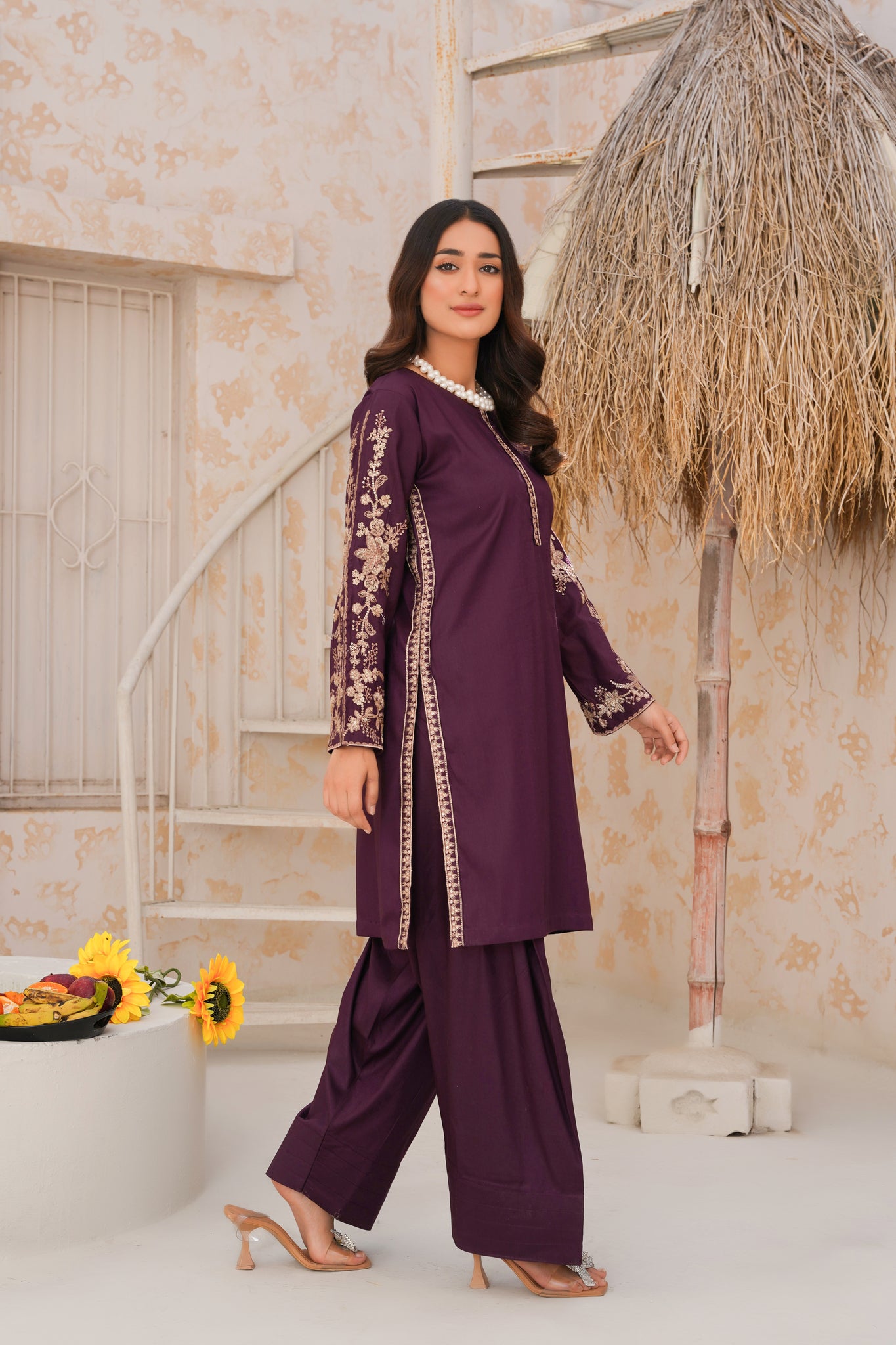 Royal Ruby 2pc pret   embroidered suit