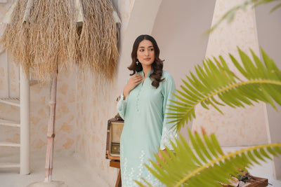 mint green  2pc pret   farshi  salwar suit