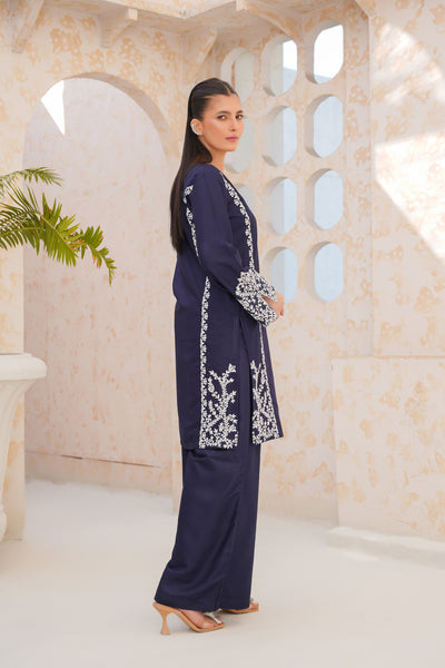 Mid Night Blue  2Pc - embroidered pret  suit