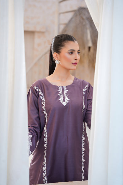 Muted purple 2Pc - embroidered pret  suit