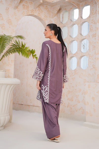 Muted purple 2Pc - embroidered pret  suit
