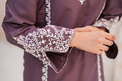 Muted purple 2Pc - embroidered pret  suit