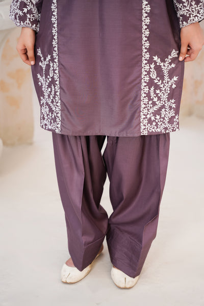 Muted purple 2Pc - embroidered pret  suit