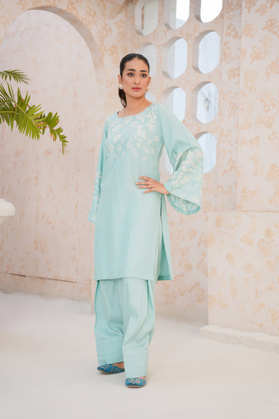 Ice Blue 2Pc - embroidered pret  suit