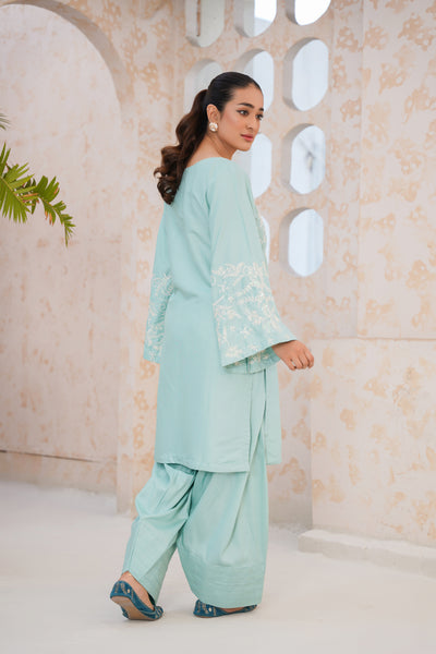 Ice Blue 2Pc - embroidered pret  suit