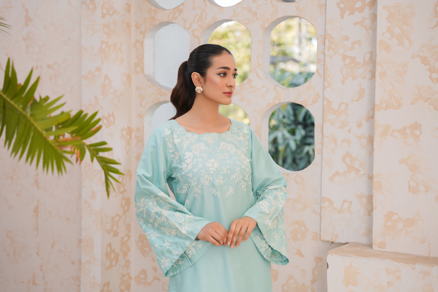 Ice Blue 2Pc - embroidered pret  suit