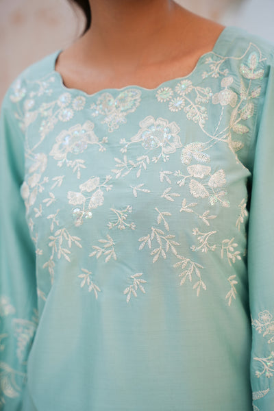 Ice Blue 2Pc - embroidered pret  suit
