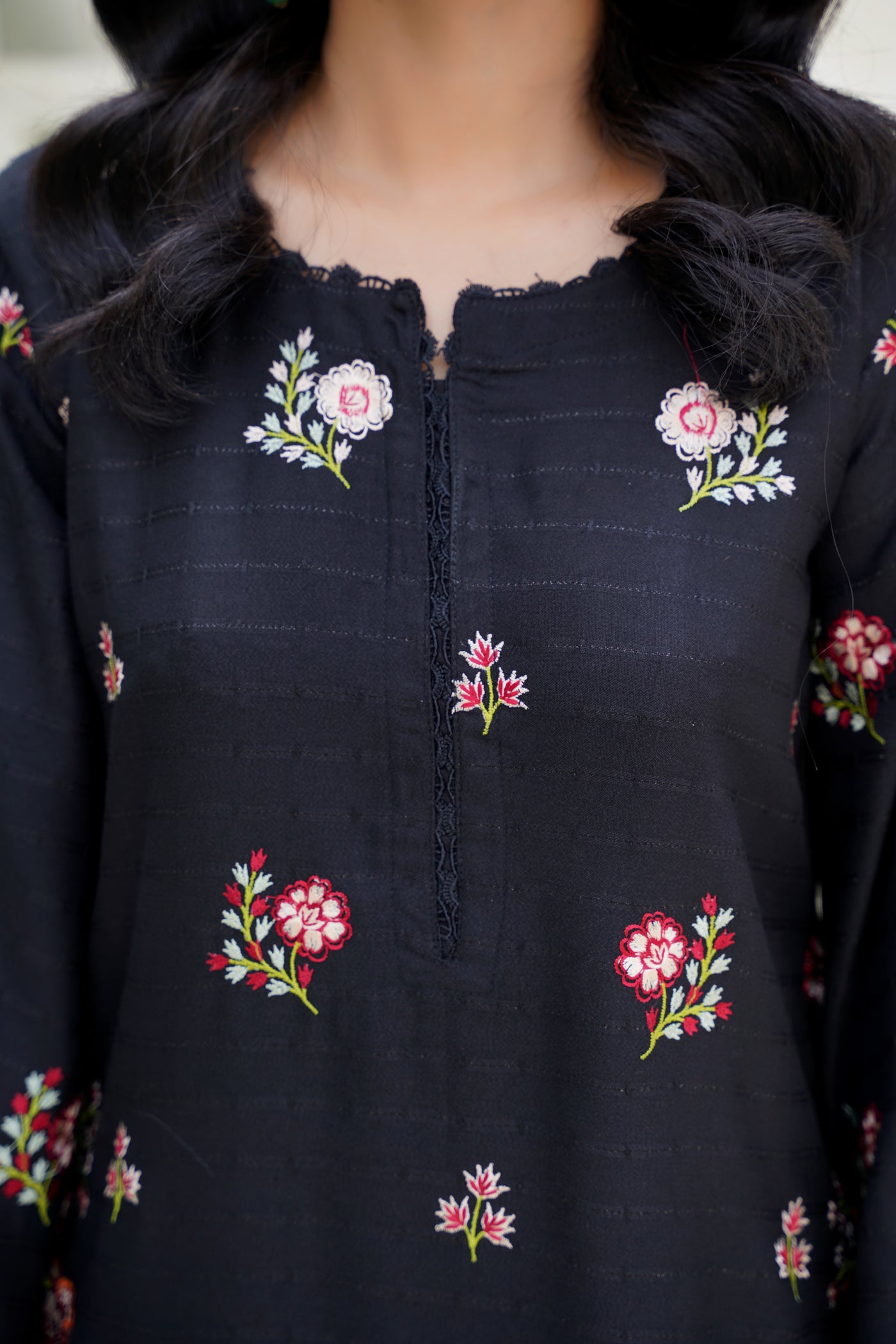 Zarina – Deep Emerald Floral 2Pc Chiffon Suit