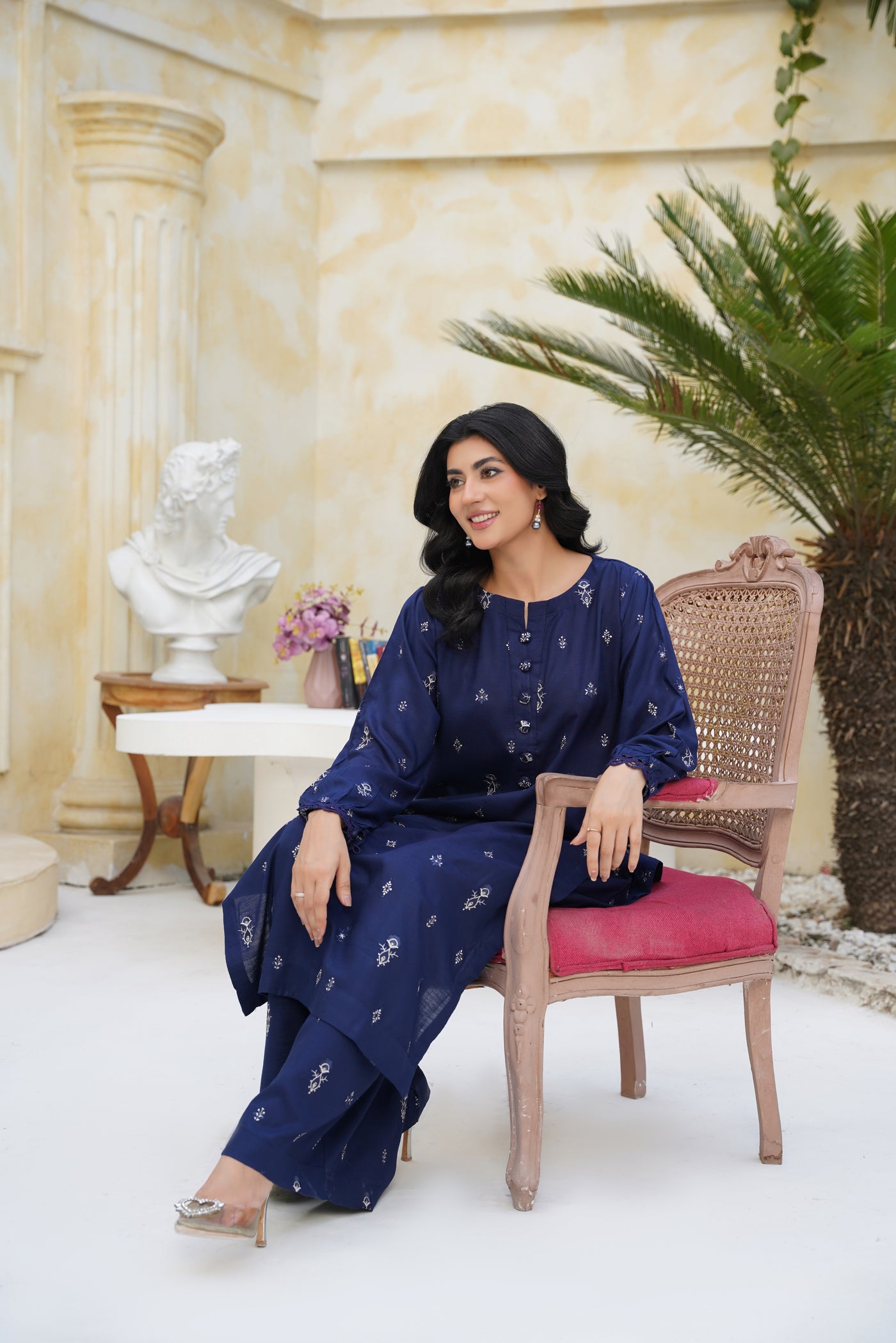 Zarina – Midnight Sapphire Charm 2Pc Dhanak Suit”