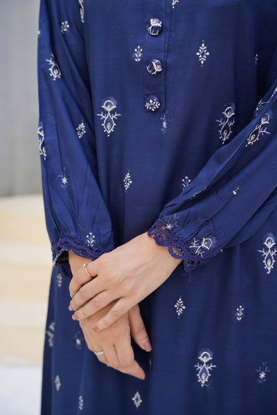 Zarina – Midnight Sapphire Charm 2Pc Dhanak Suit”