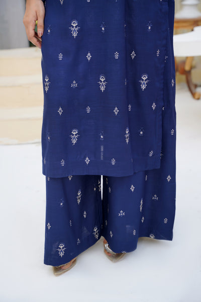 Zarina – Midnight Sapphire Charm 2Pc Dhanak Suit”