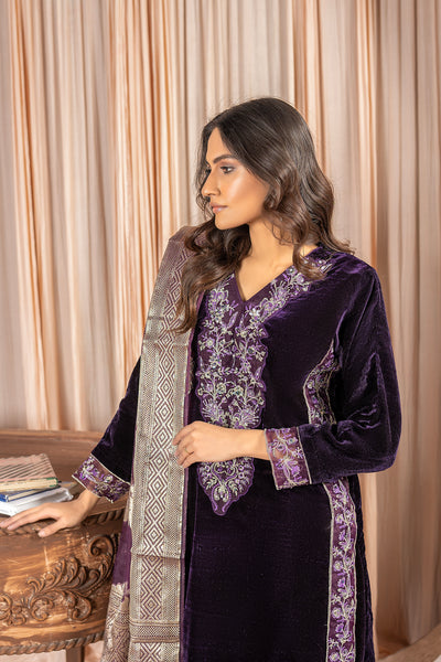 Rang-e-Narm embroidered |velvet Dress