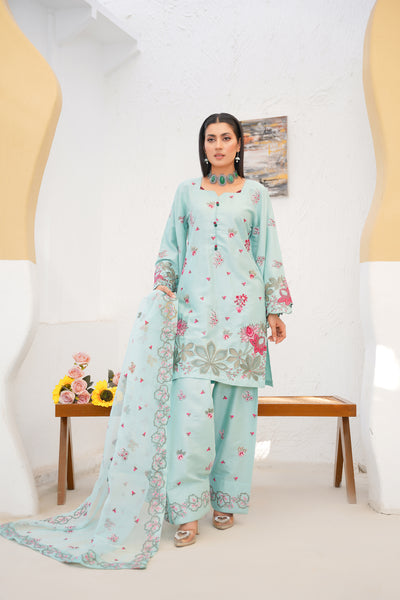SEAfOAM GREEN   3pc - Embroidered Luxe PRET