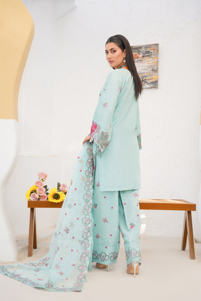 SEAfOAM GREEN   3pc - Embroidered Luxe PRET