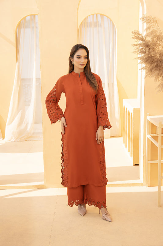 2pc dhanak chikankari suit