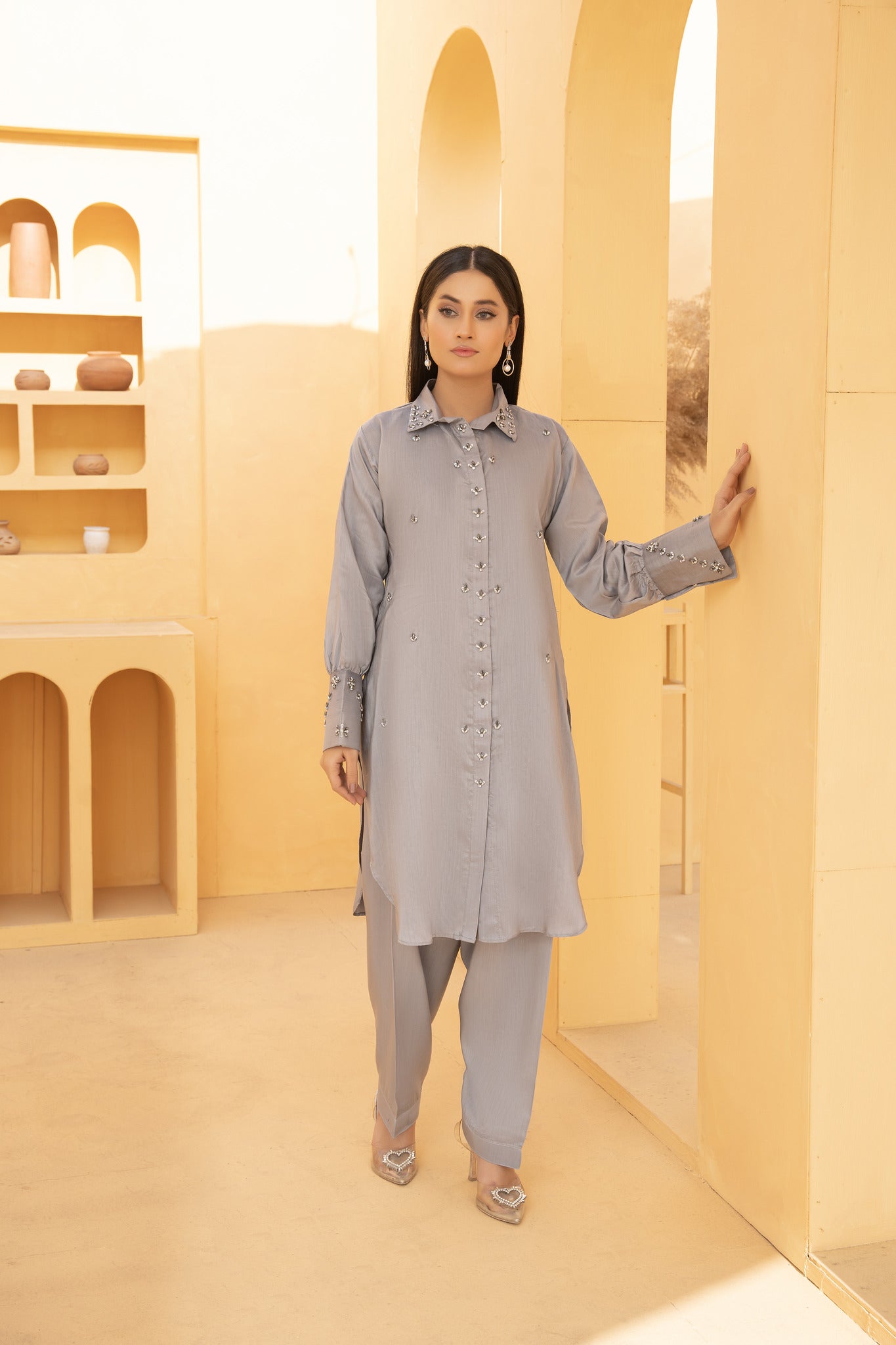 2pc gray | viscose co-oord set