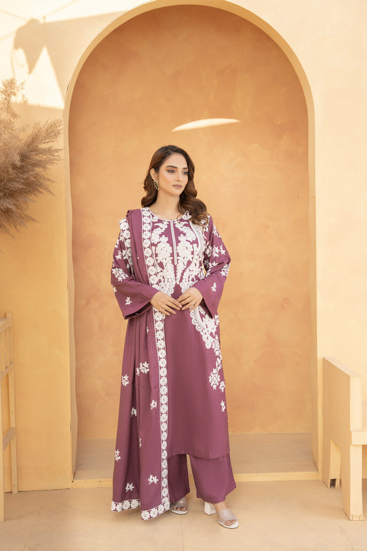 3Pc Ari Embroidered suit