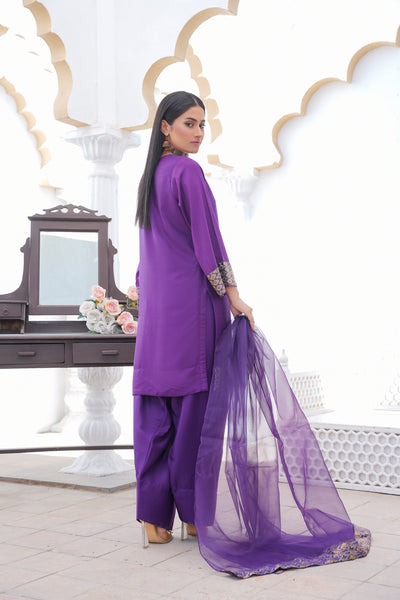 PURPLE 3Pc pret suit