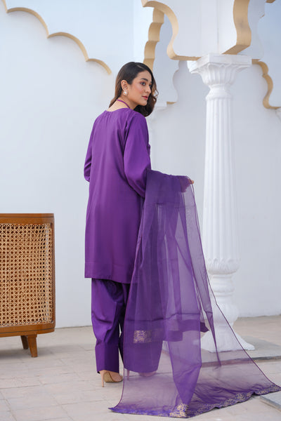 Violet    3pc - Embroidered Luxe PRET