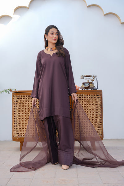 Aubergine   3pc - Embroidered Luxe PRET