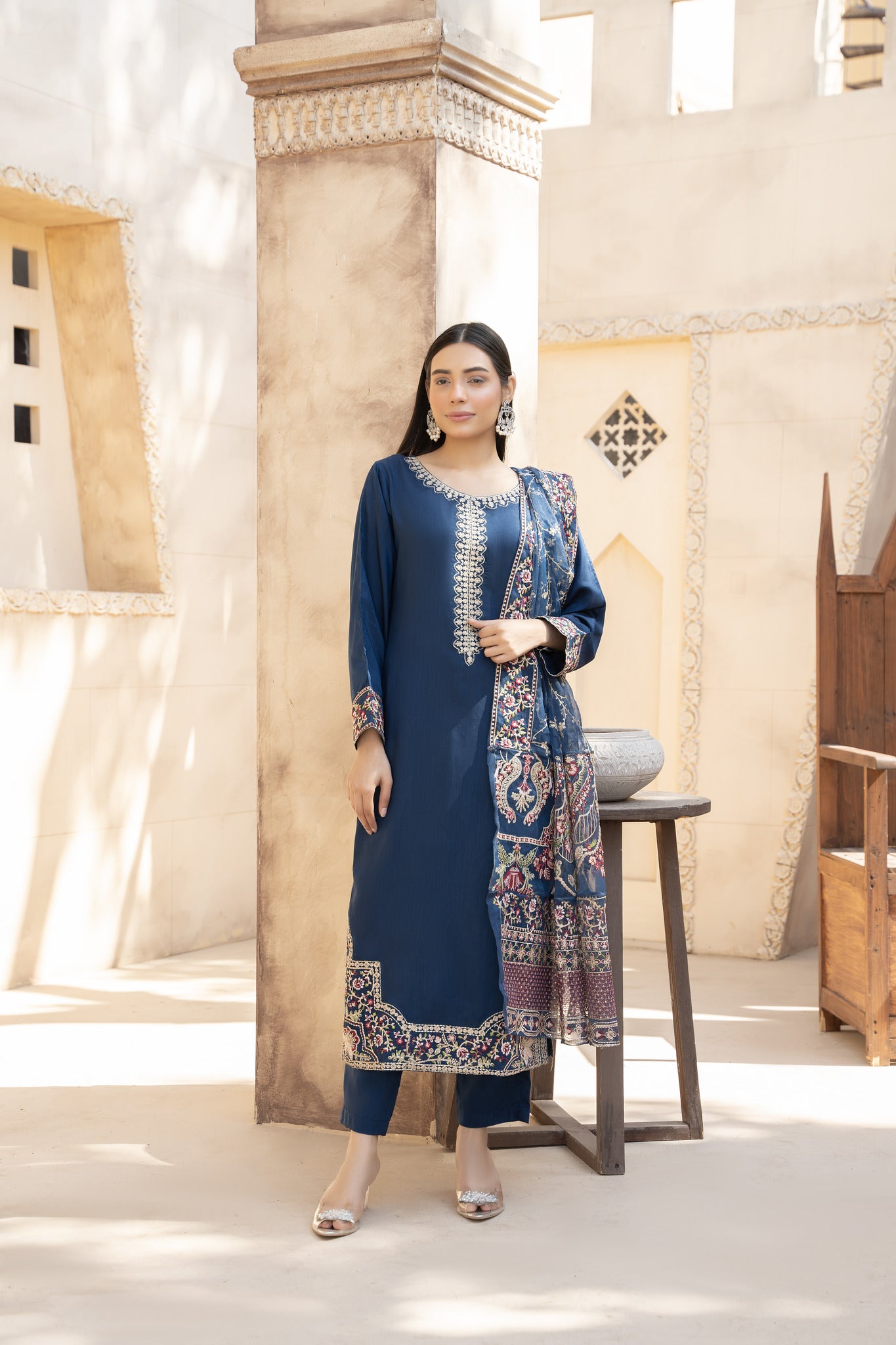 Amari 3pc-Embroidered suit