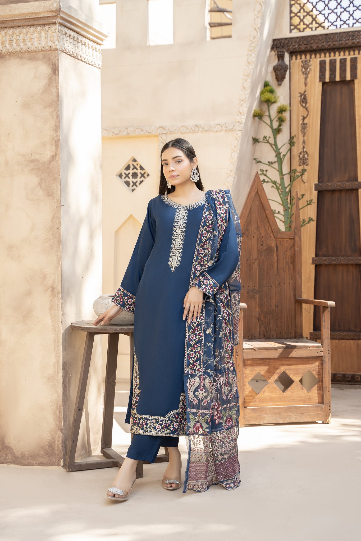 Amari 3pc-Embroidered suit