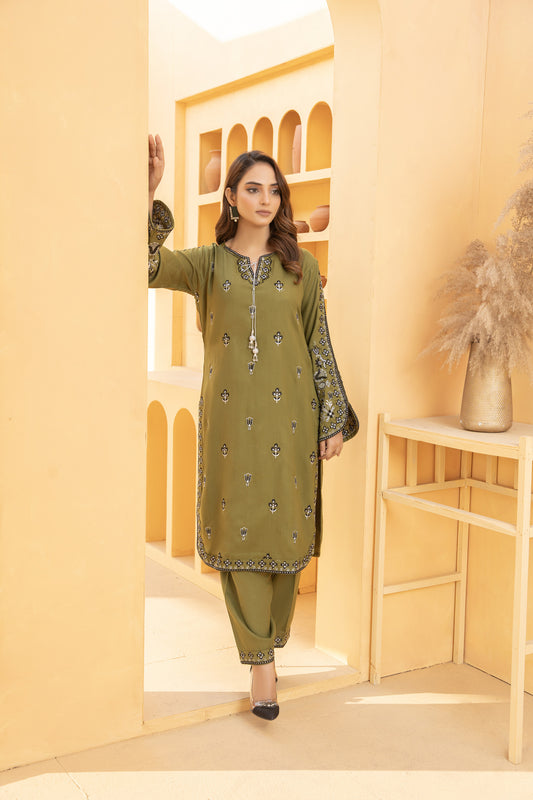 Moarana 2pc embroidered viscose  Dress