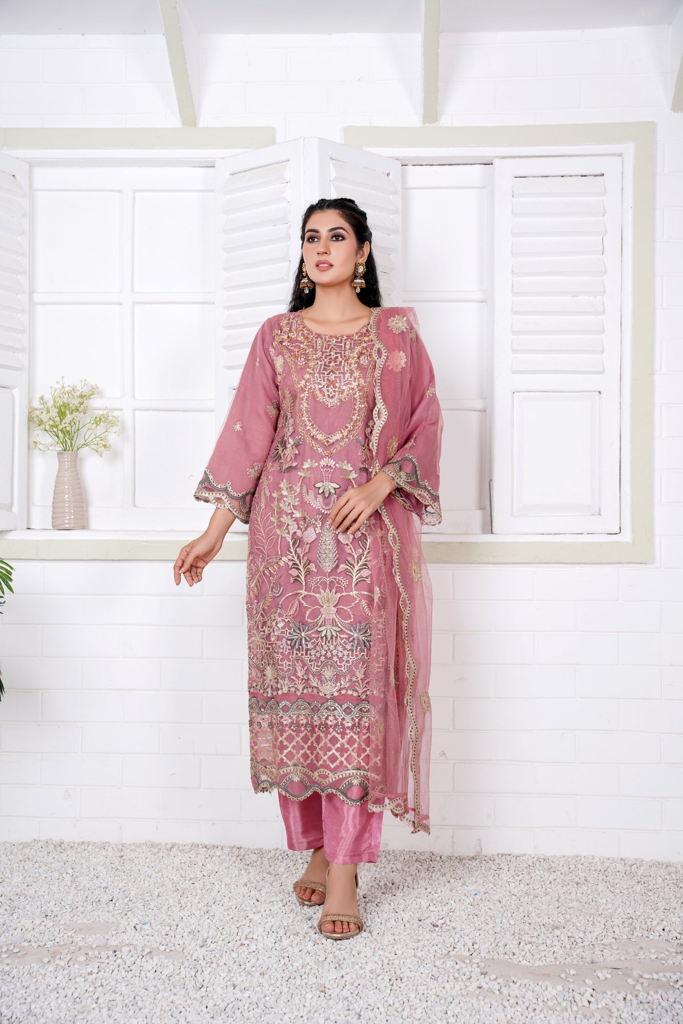 Ramisha 3Pc - Embroidered NET suit