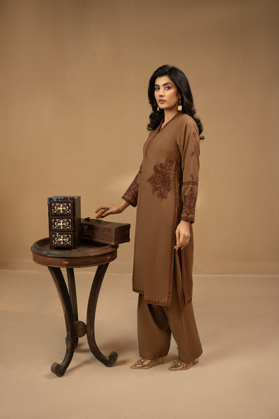 Solid color Co-ord  | dhanak embroidered Co-ord suit