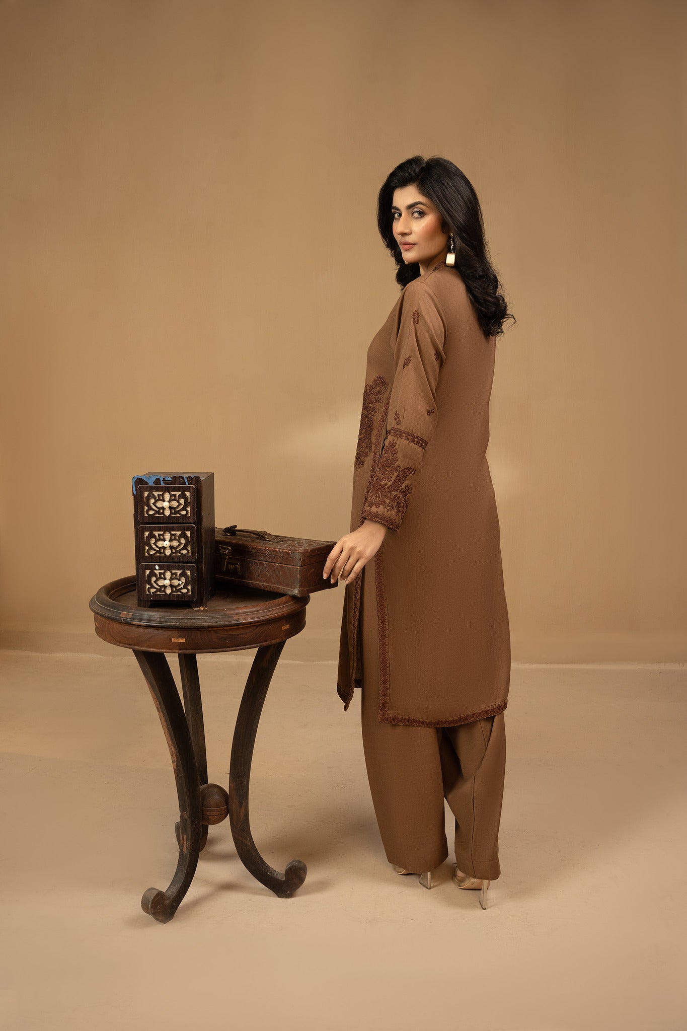 Solid color Co-ord  | dhanak embroidered Co-ord suit