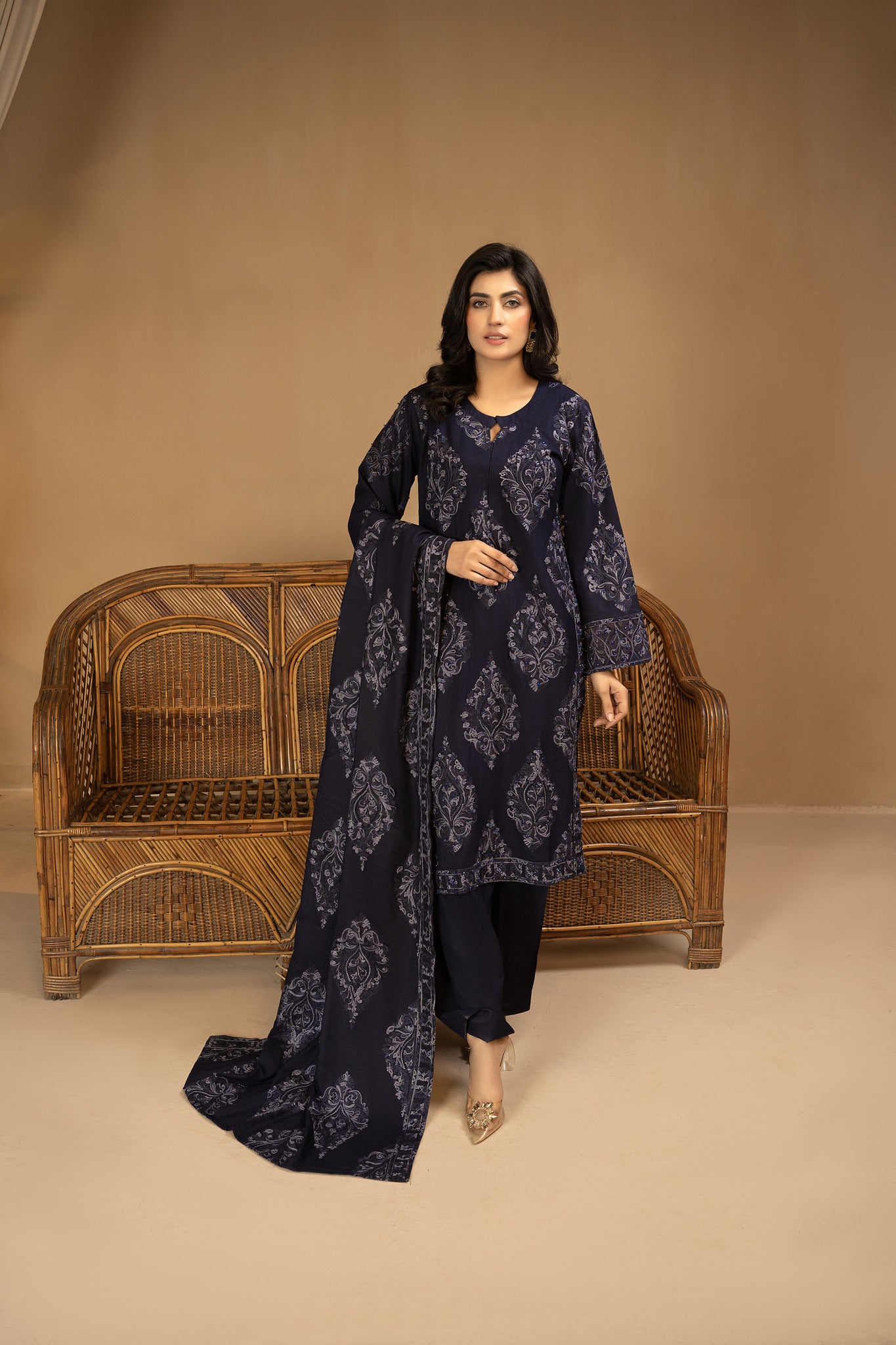 embroidered | Dhanak suit