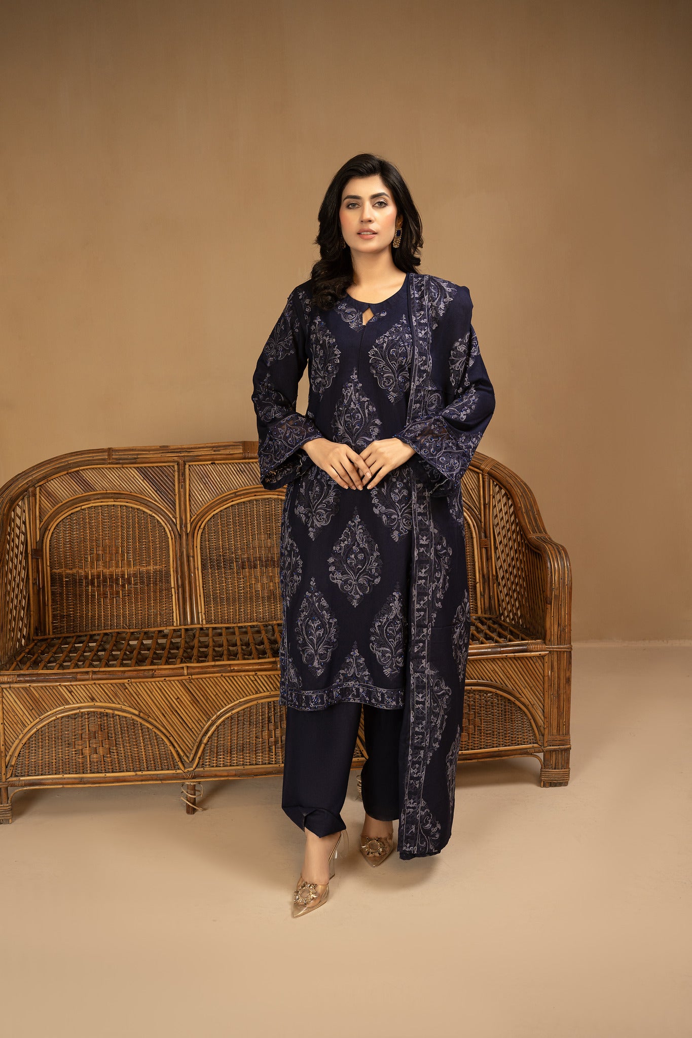 embroidered | Dhanak suit