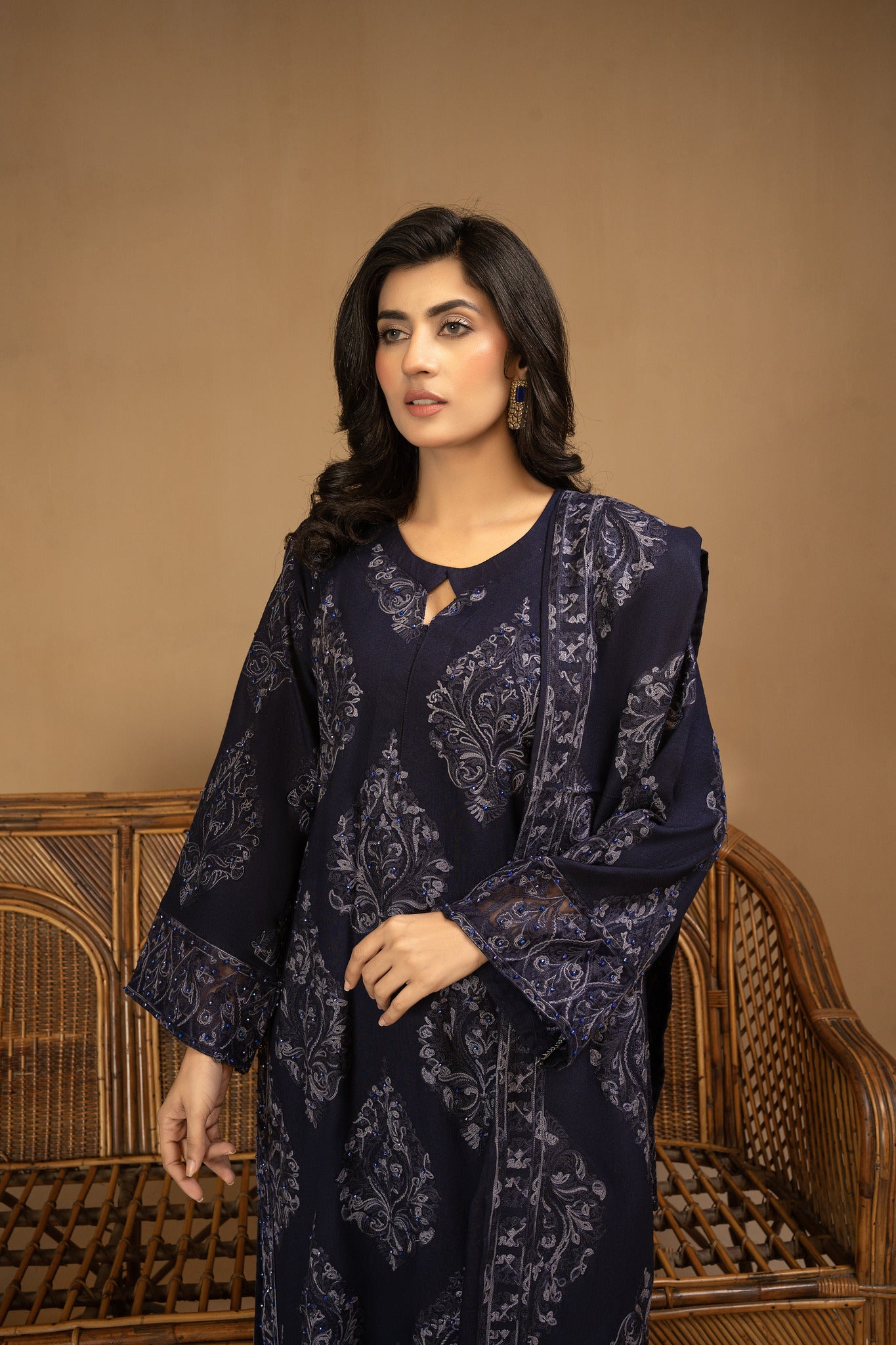 embroidered | Dhanak suit