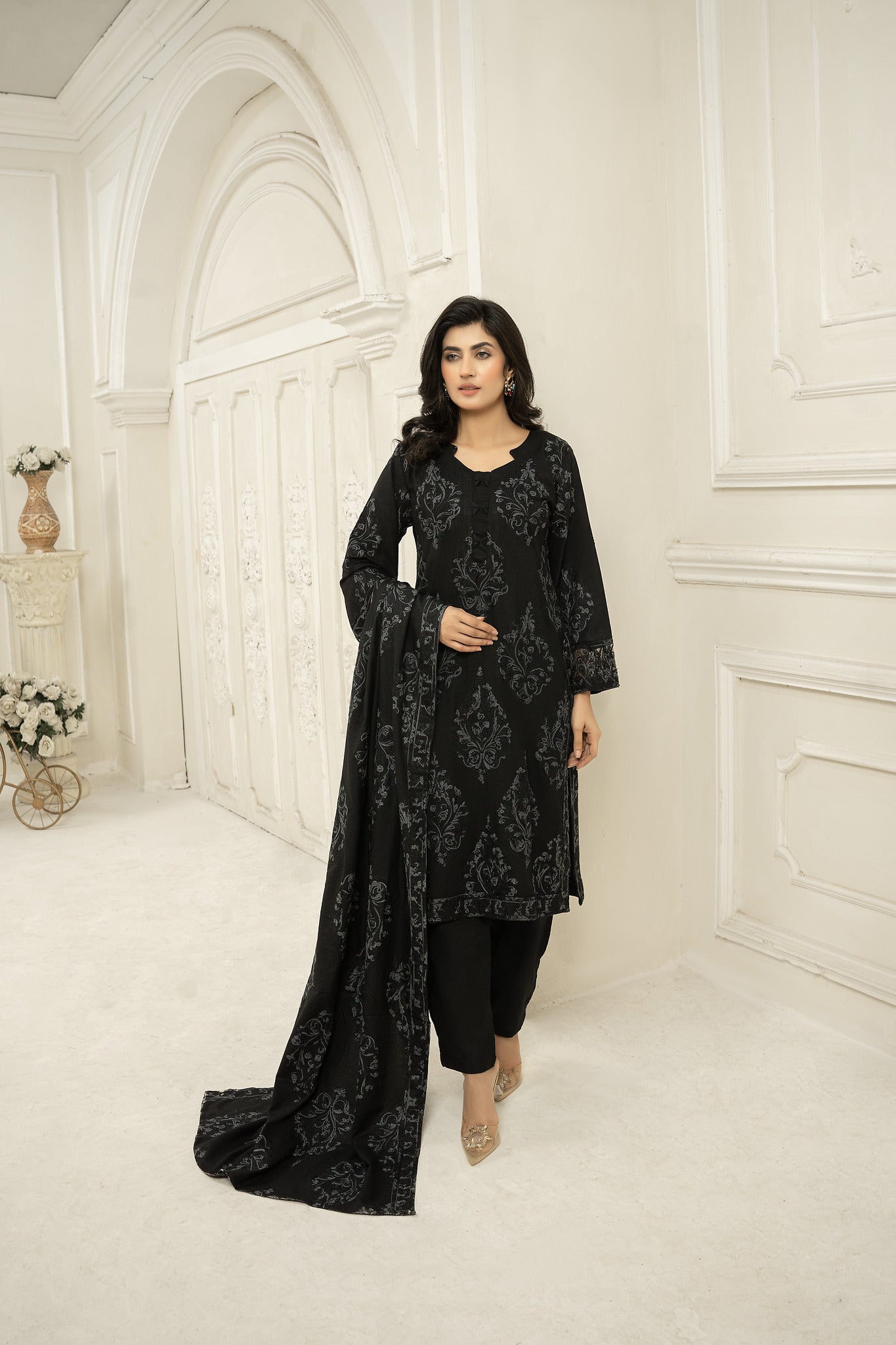 embroidered | Dhanak suit